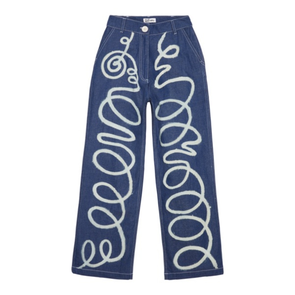 TYLER MCGILLIVARY Loopy Wide Leg Denim Jeans